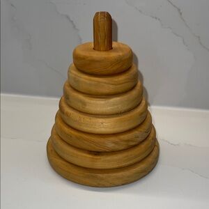 Wooden Stacking Ring Toy - Natural Wood Tones